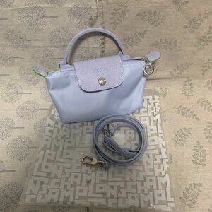 Longchamp Mini Leather Casual Nylon Light Purple Bag